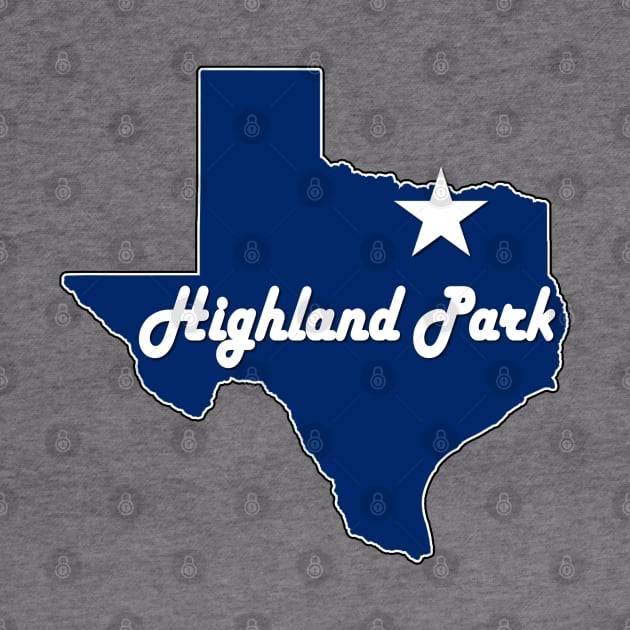 Highland Park Texas Lone Star State Map TX City Navy Blue by Sports Stars ⭐⭐⭐⭐⭐